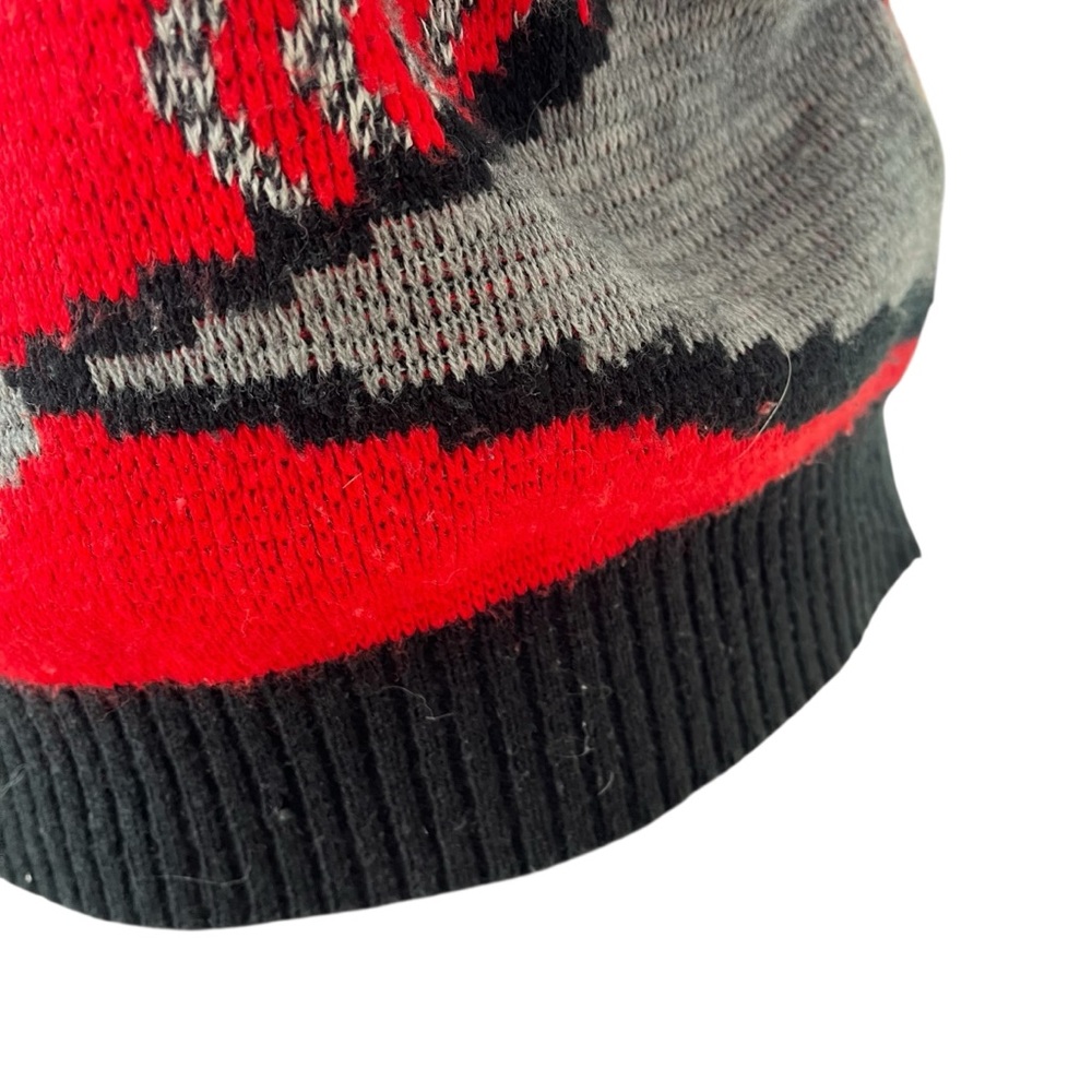 Vintage 80s Sears abstract acrylic crewneck sweater red black gray - Picture 10 of 15